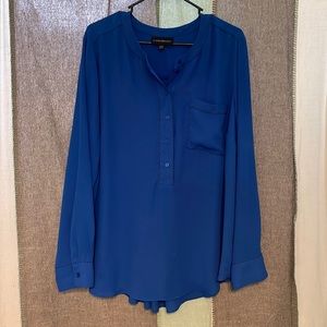 Blue with black stitch blouse